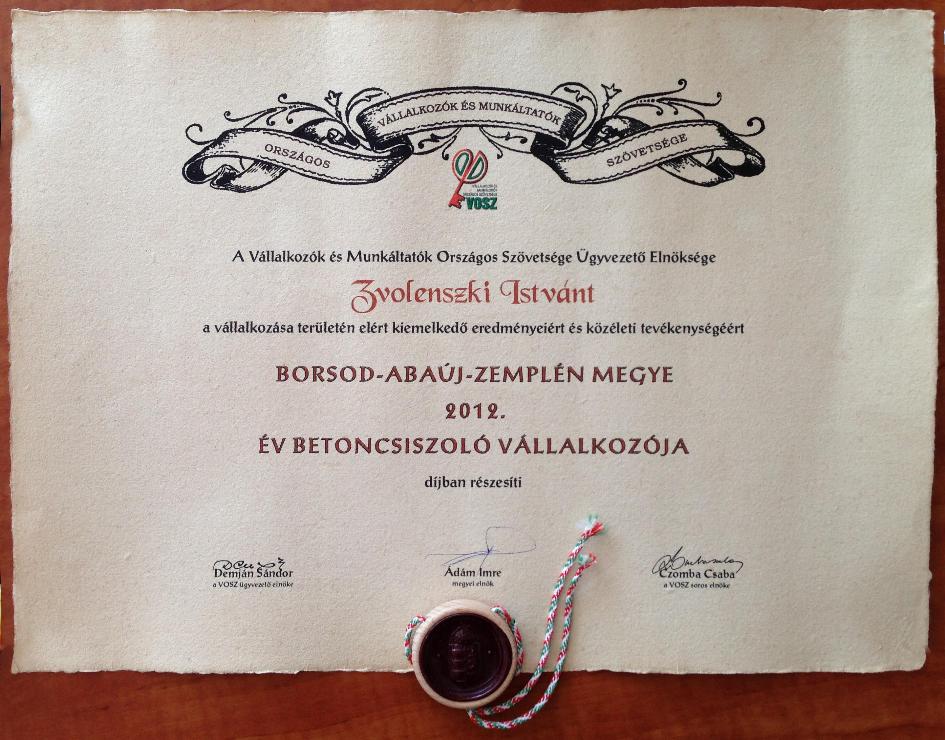 Prima Primissima Díj 2012